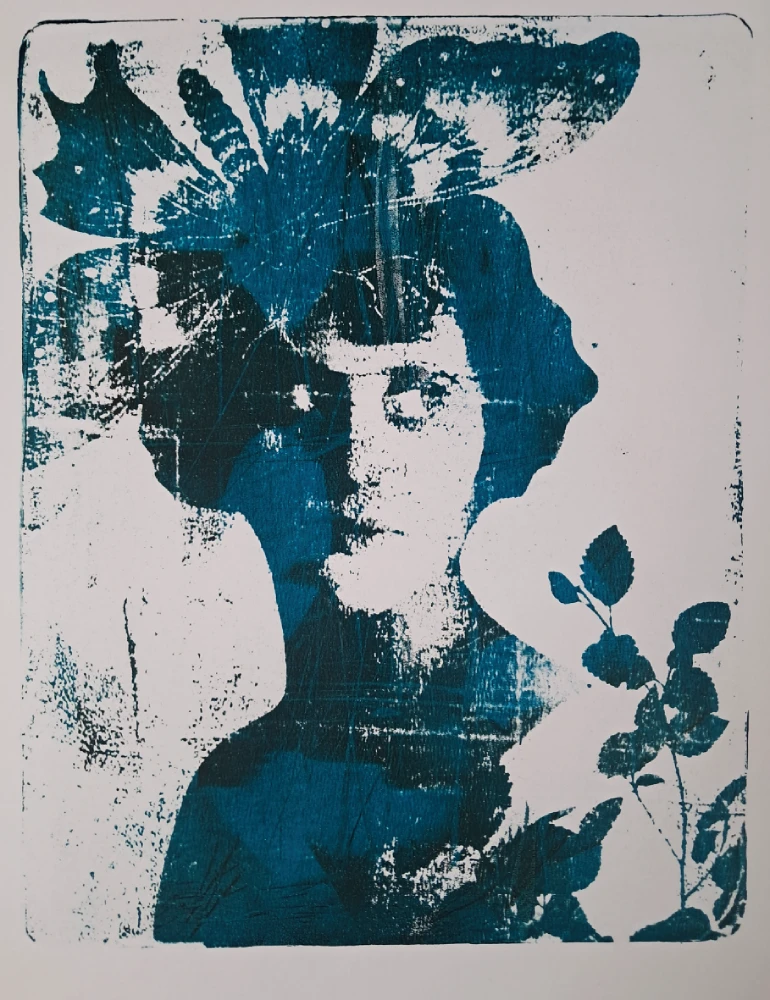 natalyaoart NatalyaO Natalia Okoń-Rudnicka Grafika Odciski Kompozycja z motylem