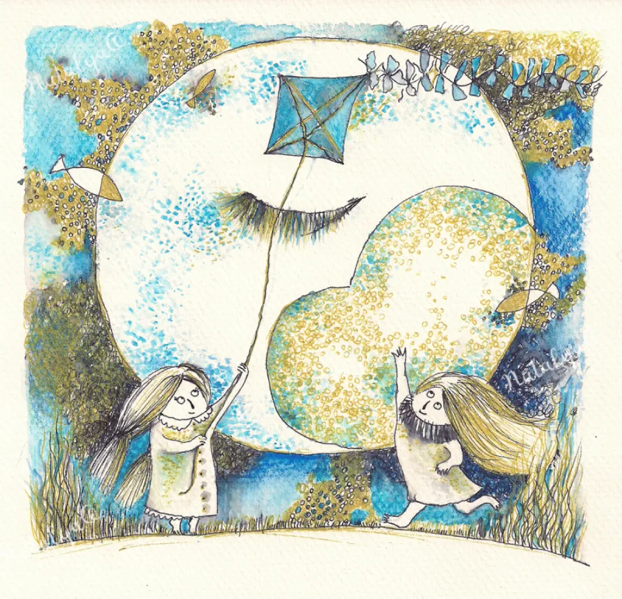 natalyaoart NatalyaO Natalia Okoń-Rudnicka Michaś i Księżyc Latawiec