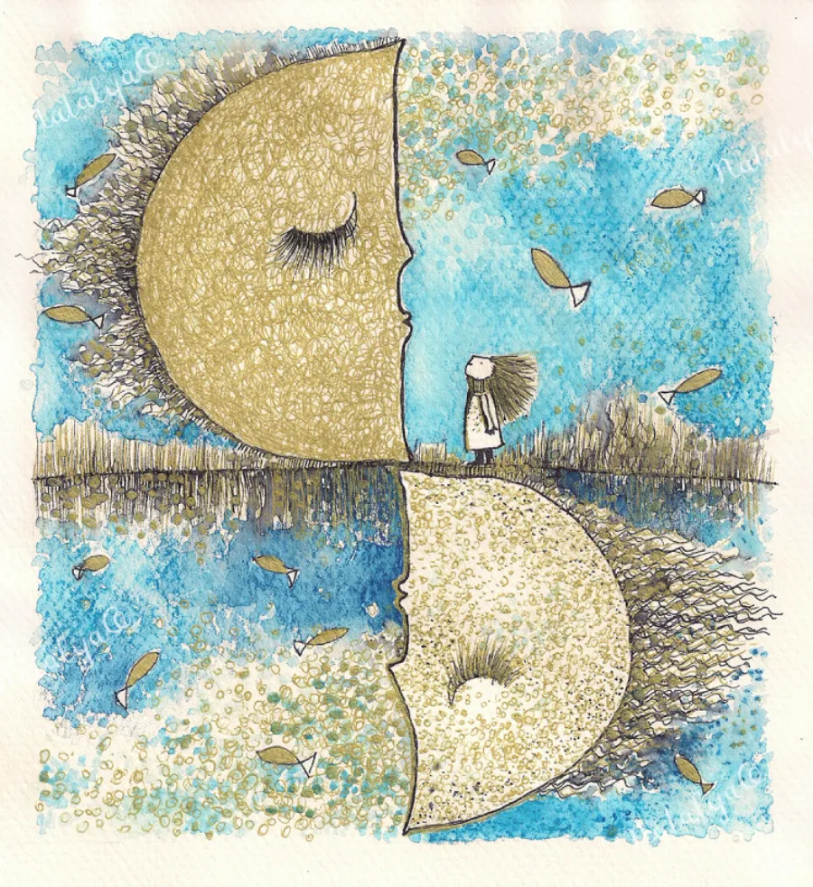 natalyaoart NatalyaO Natalia Okoń-Rudnicka Michaś i Księżyc