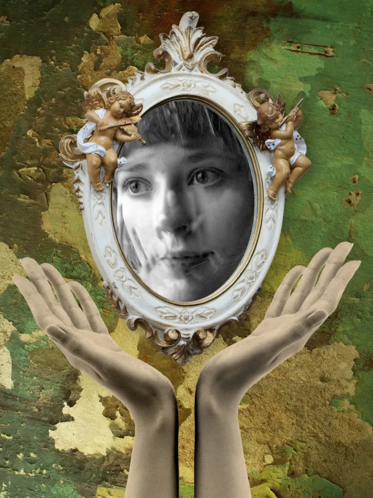 natalyaoart NatalyaO Natalia Okoń-Rudnicka Odbicie-portret siostry