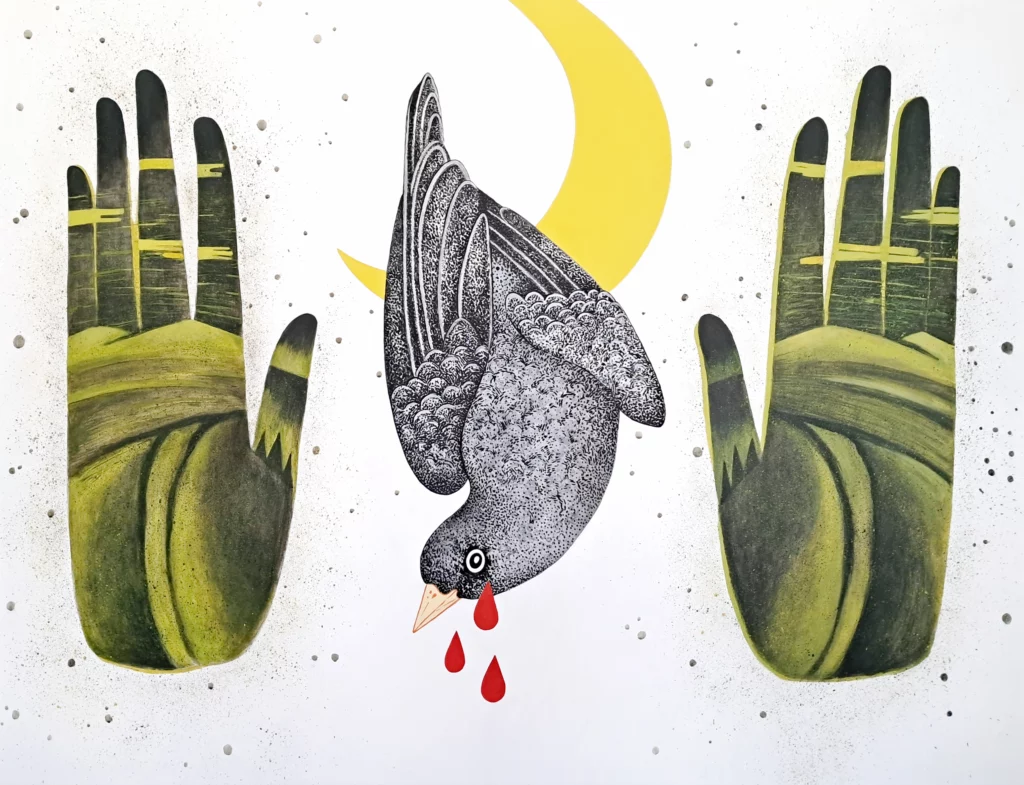 NatalyaO_The_Black_Bird_akryl_na_płótnie_2024